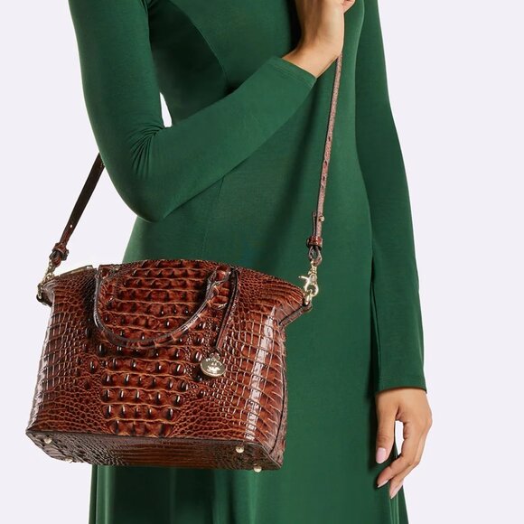 ✅ Brahmin DUXBURY Heavenly Blue Melbourne Leather Satchel ✨NWT, COA, DUST BAG - Picture 13 of 17
